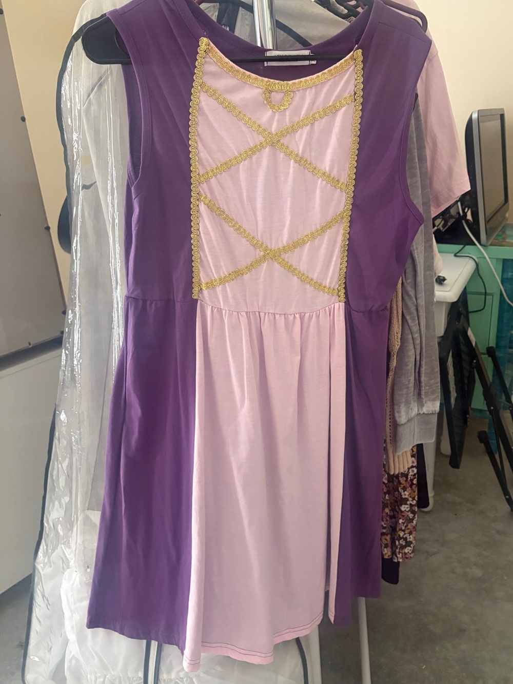 Mau Baby Purple and Light Pink  Rapunzel Princess-Style Casual Dress
